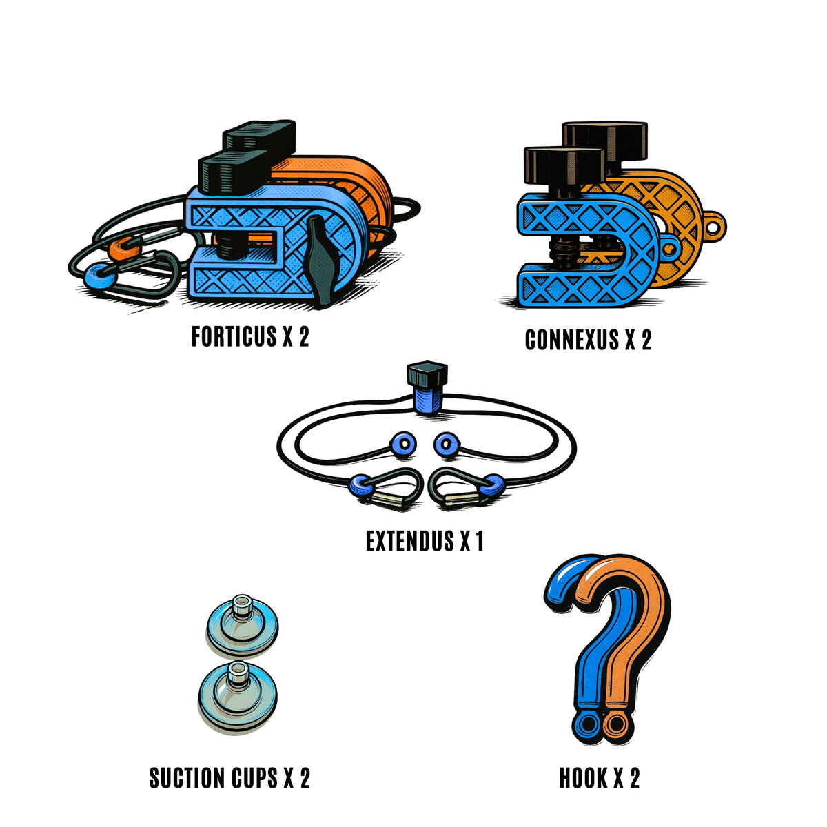 The Blue & Orange Starter Fort Kit with 9 Pieces